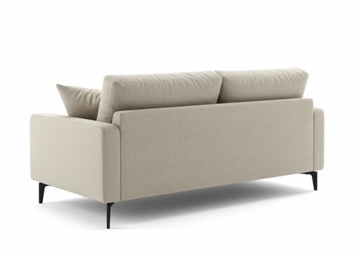 Beige Modern Sofa Back View Stylish Home Furniture Comfortable Apartment Living Room Design Elegant