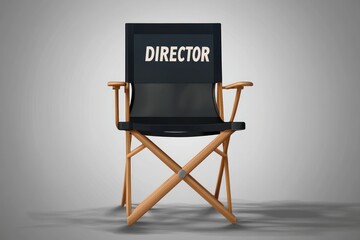 movie directorâ€™s chair with "DIRECTOR" text, realistic, isolated on transparent background