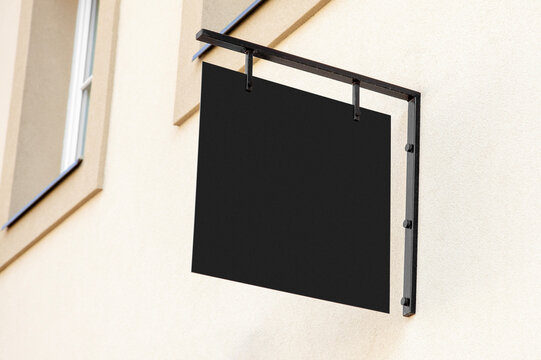 Modern blank wall signage with copy space to add company logo