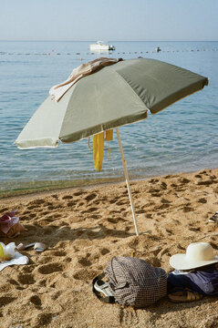 Sun umbrella on the beach 