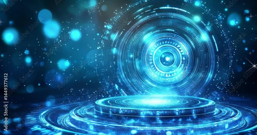 Poster abstract circular technology. futuristic digital technology. abstract technology. digital technology