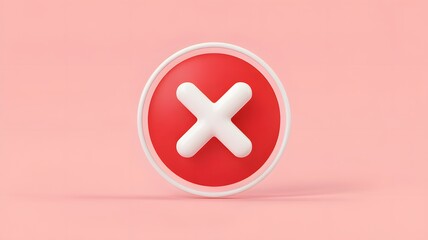 Fototapeta premium Error notification icon digital workspace graphic design minimalist style front view user interface concepts