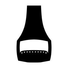 Silhouette of modern fireplace or a gas fireplace design in black