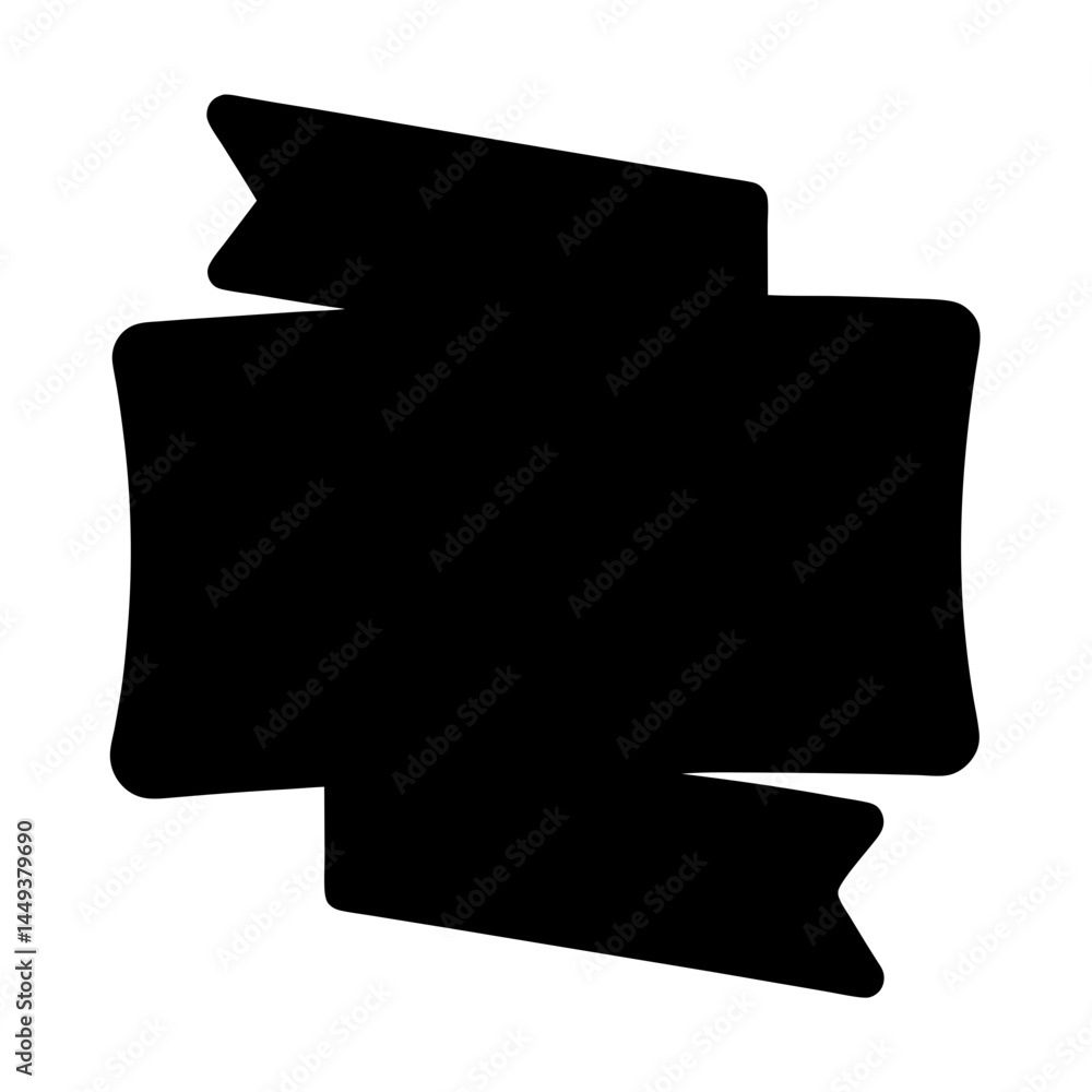 Poster elegant black ribbon banner design element with space for text or graphics