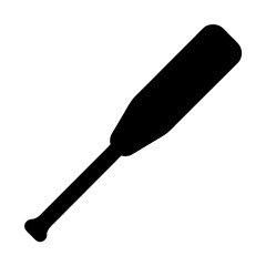 Black and white image of a canoe or kayak paddle silhouette