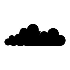 Silhouette of a Cumulus Cloud Floating in the Sky Against White Background