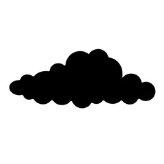 Black cloud silhouette isolated on white background, a simple weather icon