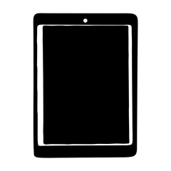 Simple Black and White Tablet Icon Illustration, Digital Device Representation