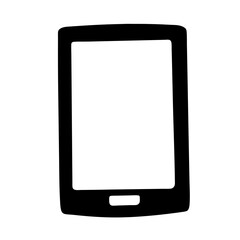 Stylized Tablet or Mobile Device Icon with a Home Button and Black Border