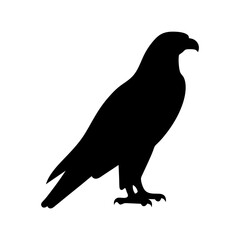 Black silhouette of a majestic eagle standing tall with sharp talons