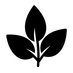 Obraz premium Three Leaf Black Silhouette Symbolizing Growth and Connection to Nature