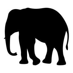 Silhouette of a stately elephant, a symbol of strength and wisdom in wildlife