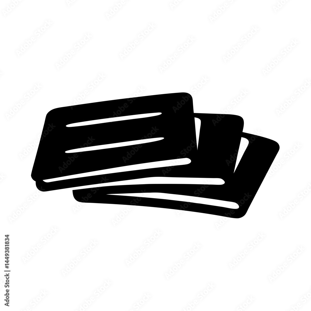 Poster minimalist representation of a stack of stylized cards or documents overlapping each other