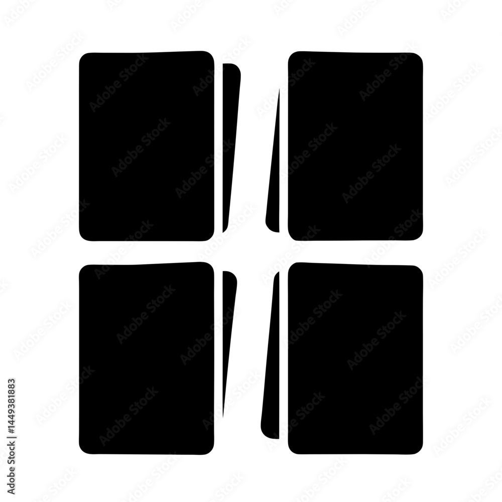 Poster abstract arrangement of black squares with slight rotation and perspective shift