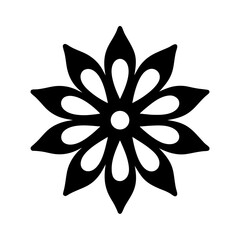A simple yet elegant black flower illustration with white background design