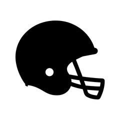 Iconic black and white silhouette of a football helmet showing sports safety