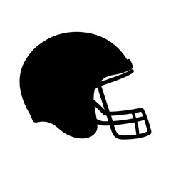 Black silhouette of an American football helmet on a white background