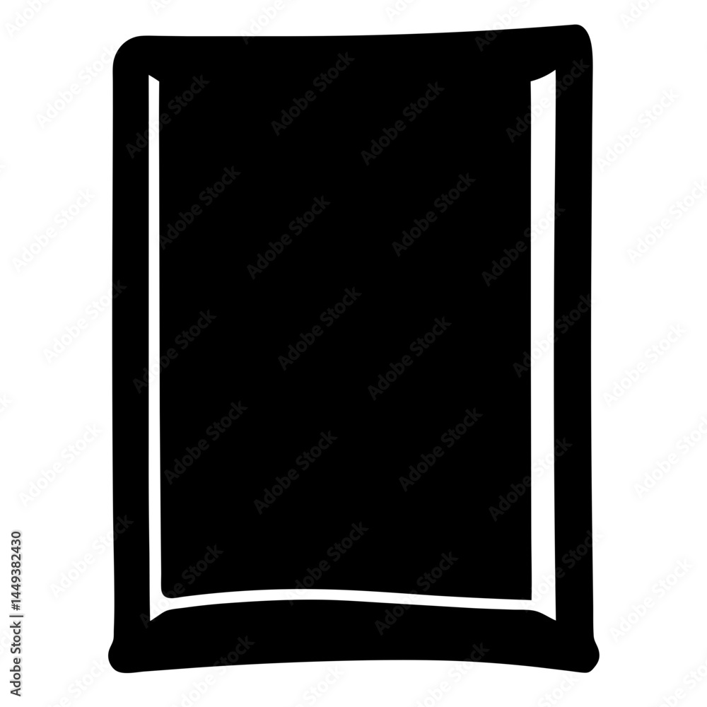 Poster hand drawn rectangular frame with rounded corners and thick border design