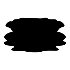Abstract black silhouette with rippled edges resembling a puddle or ink blot