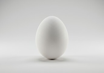Single White Chicken Egg Studio Shot Minimalist Perfect Oval Shape Food Farm Fresh Clean Image Photo