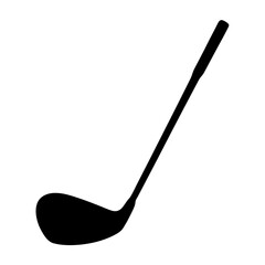 Simple Black Golf Club Silhouette on a White Background Ready for Play