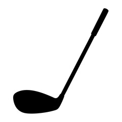 Silhouette of a golf club on a white background ready to swing