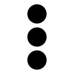 A simple, minimalist icon of vertical ellipsis with three black circles