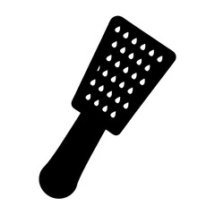 Black and white graphic design showing a grater style culinary tool