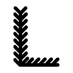 Stylized Illustration of an Angled Branch with Leaves or FeatherLike Shapes