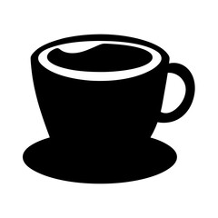 Black and white minimalist image of a steaming cup of hot coffee