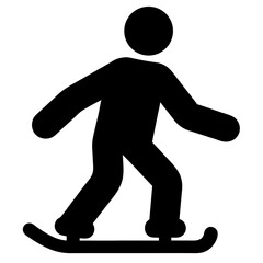 Silhouette of a person snowboarding and enjoying the winter season activity