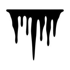 Black Slime Dripping Illustration on White Background in a Graphic Design Style