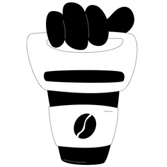  Hand with coffee cup Illustration