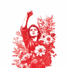 may day woman with flowers