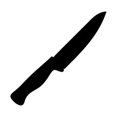 Silhouette of a sharp kitchen knife, commonly used for slicing and dicing