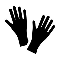 Obraz premium Two Gloves with Five Fingers Each in a Black Silhouette
