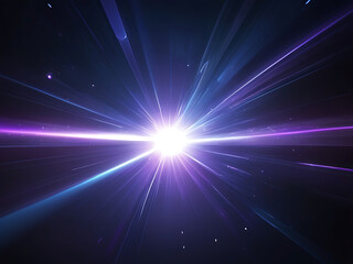 Galactic Light Explosion with Purple and Blue Rays in Deep Space, Sci-Fi Energy Burst AI