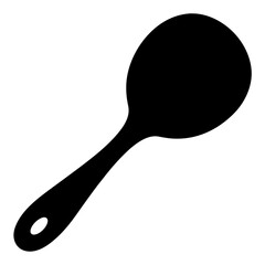 Monochrome illustration of a cooking spoon with a hole at the end