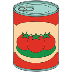 Empty tomato sauce can vector art isolated on white background