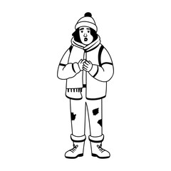 A glyph illustration of freezing character 
