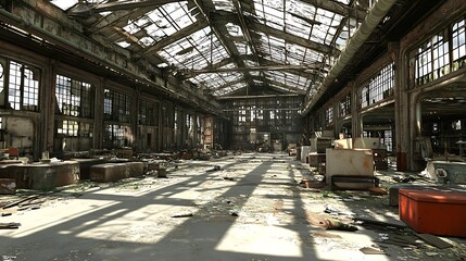Abandoned industrial building interior