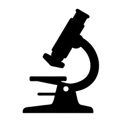 Silhouette of a Microscope Tool Used in Science and Research Work