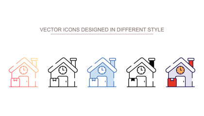 Delivery to Home icon design with white background stock illustration