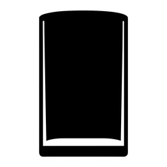Stylized black silhouette of a tumbler glass with rounded edges and base