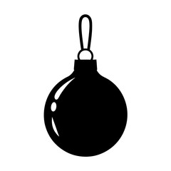 Black and white Christmas tree ornament hanging isolated on white background