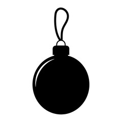Silhouette of a traditional Christmas ornament with loop, perfect for holiday decorations