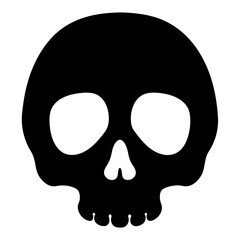 Simple Black Skull Vector Illustration for Halloween and Scary Designs