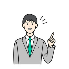 明るい表情の若手ビジネスマン ベクターイラスト素材