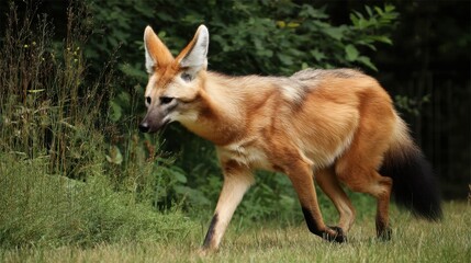 Maned Wolf Stroll: Portrait of a South American Canid