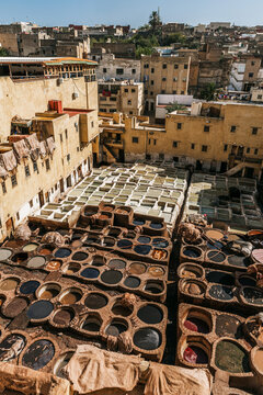 Traditional Leather Tannery in Morocco  
